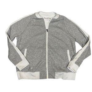 Under Armour Jacket WMNS XL Grey Threadborne‎ Bomber Full Zip Two Tone Athletic